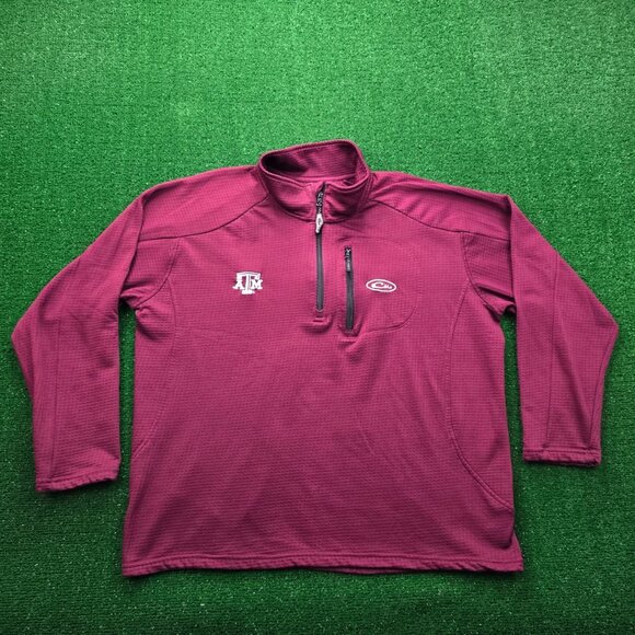 Texas A&M Aggies Sweatshirt Mens Large/XL Drake Maroon 1/4 Zip Pullover NCAA - Picture 1 of 11